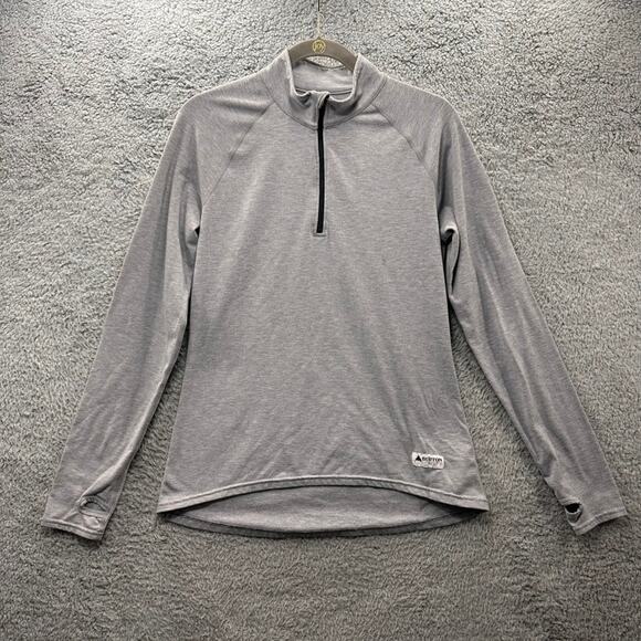 Burton Women's Medium Long Sleeve Gray Pullover 1/4 Zip Soft Comfort Outdoor - Picture 1 of 9